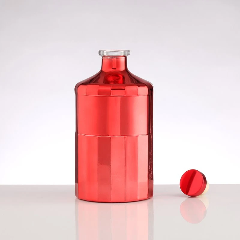 red glass wine bottles