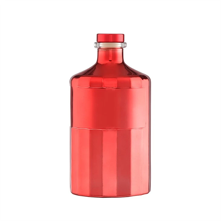 Red Glass Wine Bottles